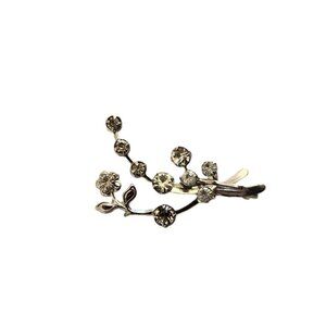 Vintage Clear Rhinestone Silver Tone Brooch